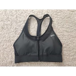 (V) Brooks Women's ZIP Run Sports Bra BLACK SMALL